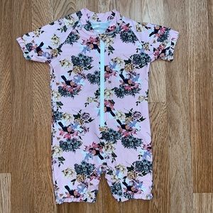 Floral Print Rash Guard Swimwear